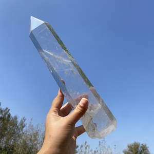 3.6LB Natural Clear Quartz Obelisk,Quartz Crystal Tower,Large Crystal Tower,Crystal Wand Point,Healing Magic Wand,Reiki Heal,Crystal Gift