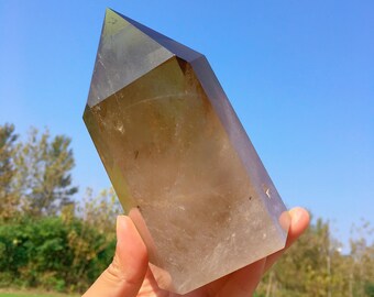 2.2LB Natural Smoky Quartz Obelisk,Crystal Wand Point,Mineral Specimens,Crystal Tower,Crystal Healing,Crystal Gift,Collection