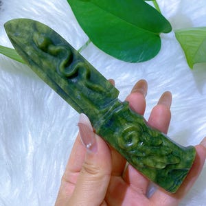 5.9&quot; Hand-Carved Natural hsiuyen jade Knife,Quartz Crystal Knife,Crystal Dagger,Reiki Heal,Mineral Samples,Energy Crystal Gifts,home Decor