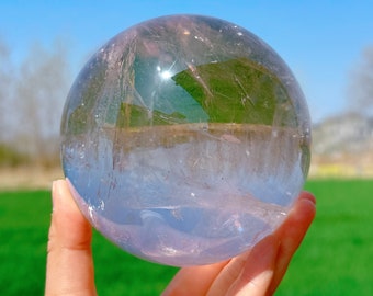107 mm Naturalna tęczowa dymna kula kwarcowa, kryształowa kula, dymna kula kwarcowa, okazy minerałów, kryształowa kula, kolekcja kryształów, kula astrologiczna