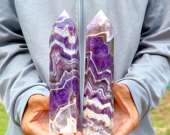 Natural Dream Amethyst Obelisk,Crystal Wand Point,Crystal Tower,Crystal Gift,Collection,Home Decoration,Mineral Specimen