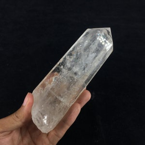Obelisco de cuarzo transparente natural de 0,8 lb, punta de varita de cristal, puntas de cuarzo transparente, muestras minerales, torre de cristal, regalo de cristal, colección