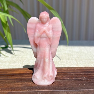 Natural Pink Opal Angel,Quartz Crystal Angel,Mineral Specimen,Angel Figurine,Reiki healing,Energy Crystal,Crystal Gift,Home Decoration,Rock