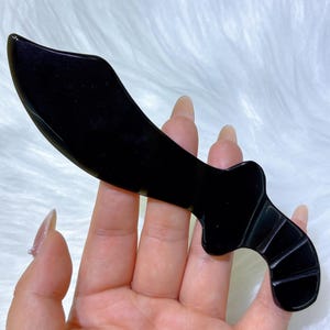 5.9&quot; Hand-Carved Natural Obsidian Knife,Quartz Crystal Knife,Crystal Dagger,Reiki Healing,Mineral Samples,Energy Crystal Gifts,home Decor