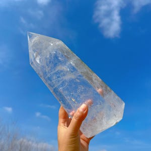 7LB Natural Clear Quartz Obelisk,Quartz Crystal Tower,Large Crystal Tower,Crystal Wand Point,Healing Magic Wand,Reiki Heal,Crystal Gift