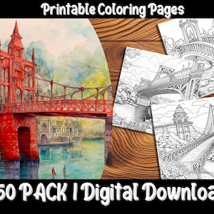 Bridge Coloring Pages: Journey Across Stunning Landscapes with Our Detailed and Easy-to-Color Bridge Designs