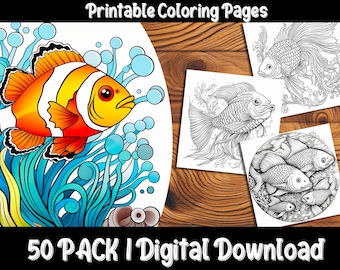 Underwater Adventure: Detailed Fish Coloring Pages for Relaxation and Mindfulness - Dive into a World of Color