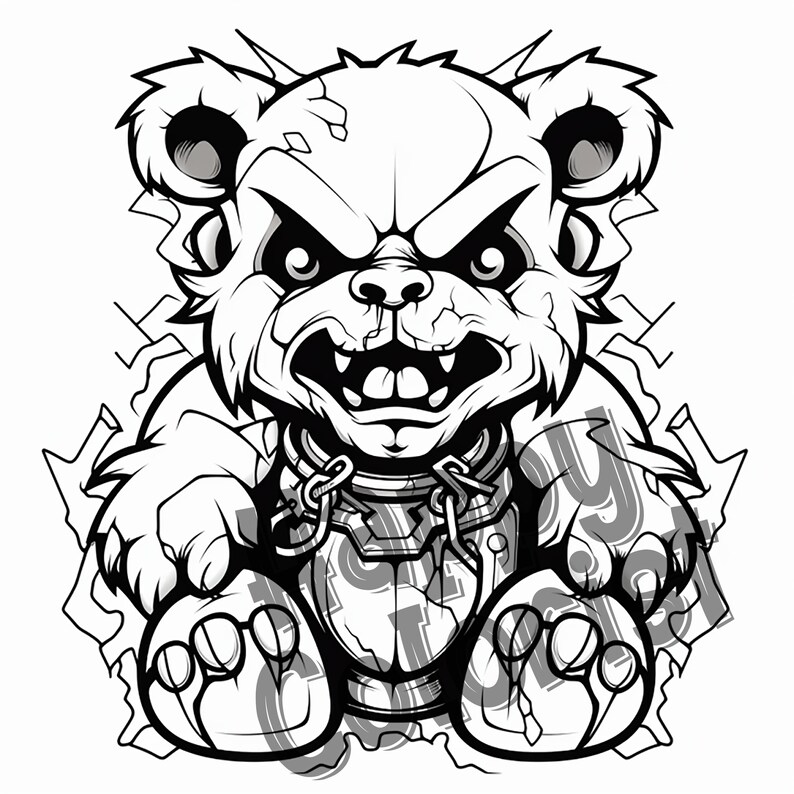 Creepy and Scary Teddy Bear Coloring Pages: Experience the Thrill With