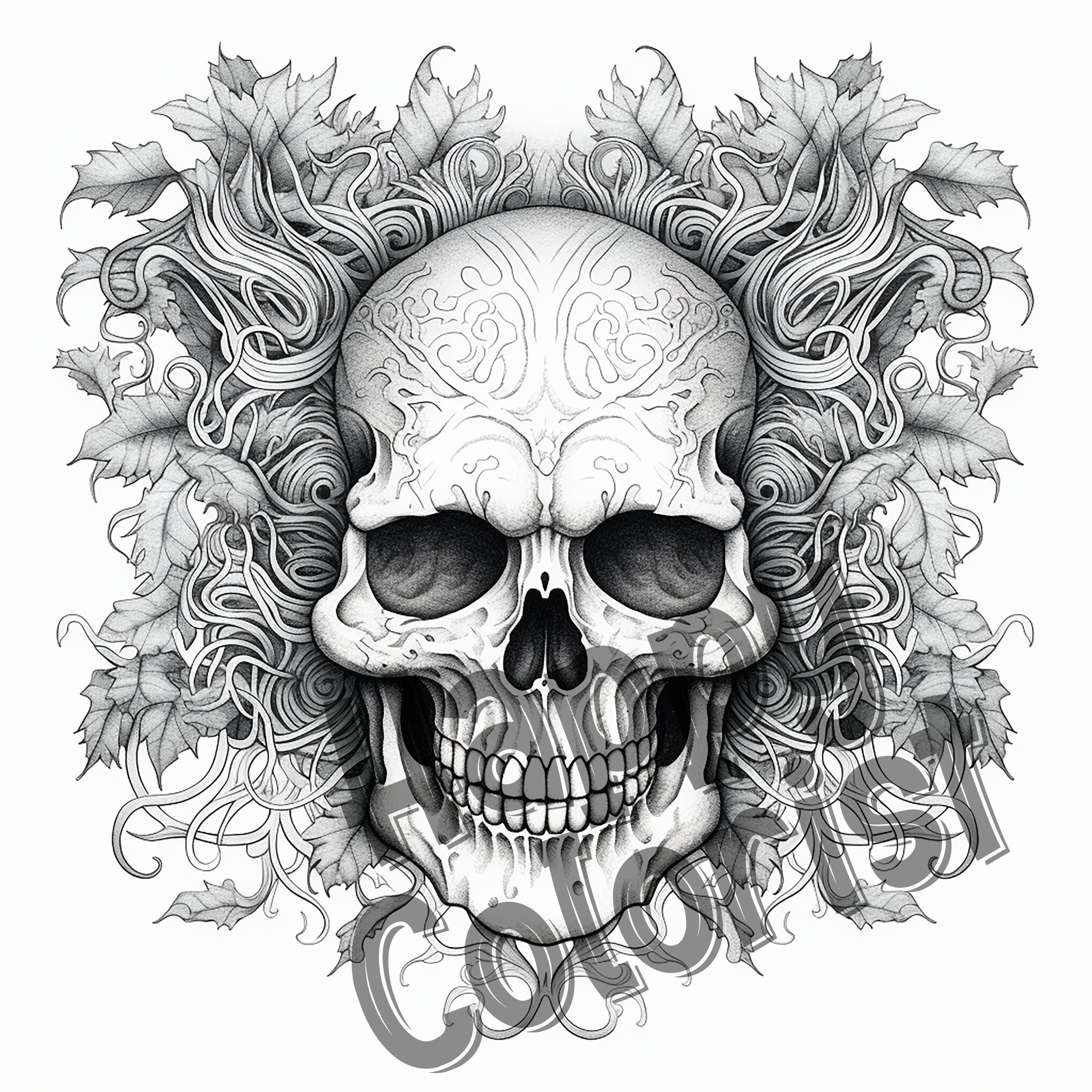 Spooky yet Fun: Skull Coloring Pages for Relaxation and Creativity