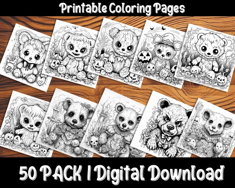 Creepy and Scary Teddy Bear Coloring Pages Experience the Thrill With