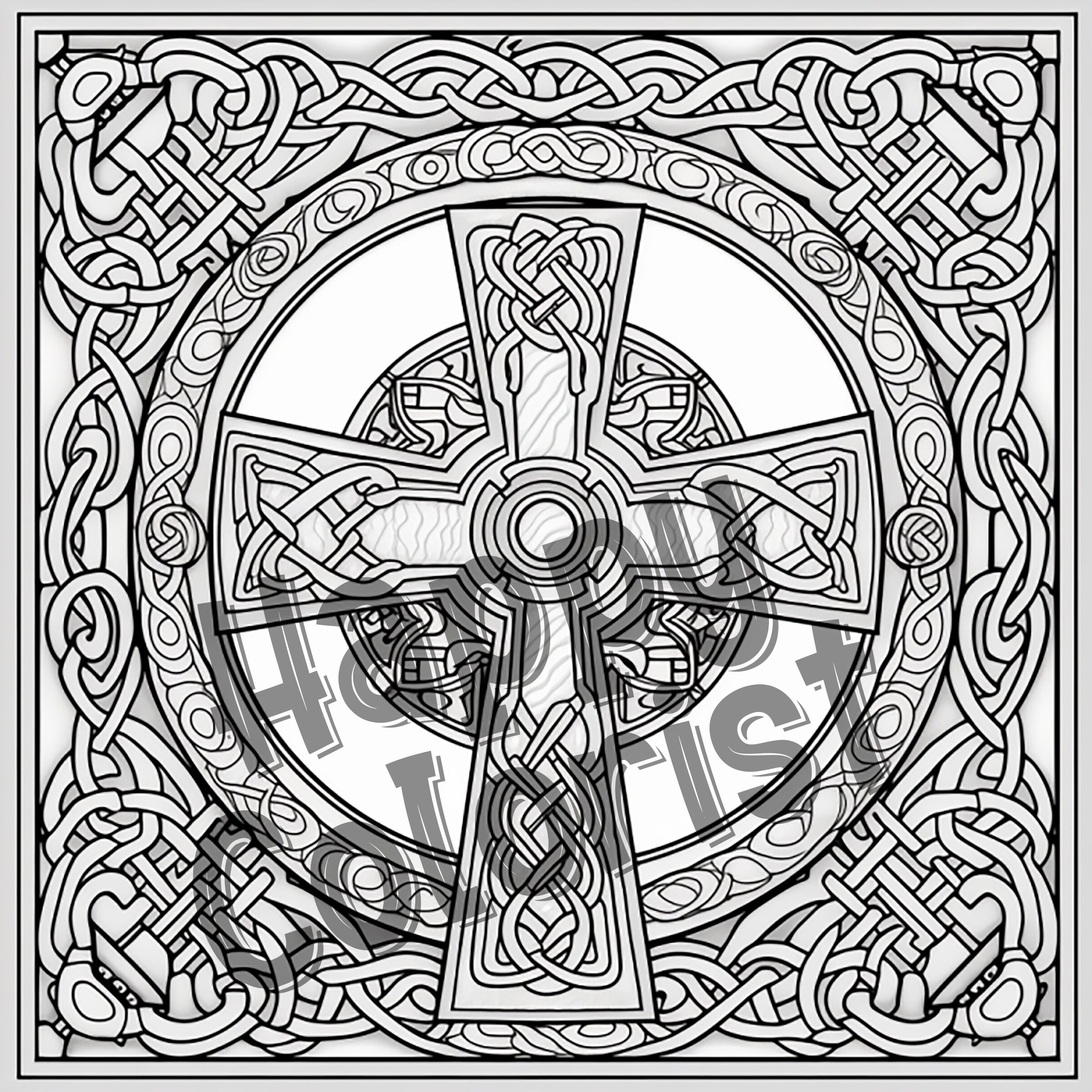 Celtic Cross Coloring Pages: Engaging and Relaxing Activity for All ...