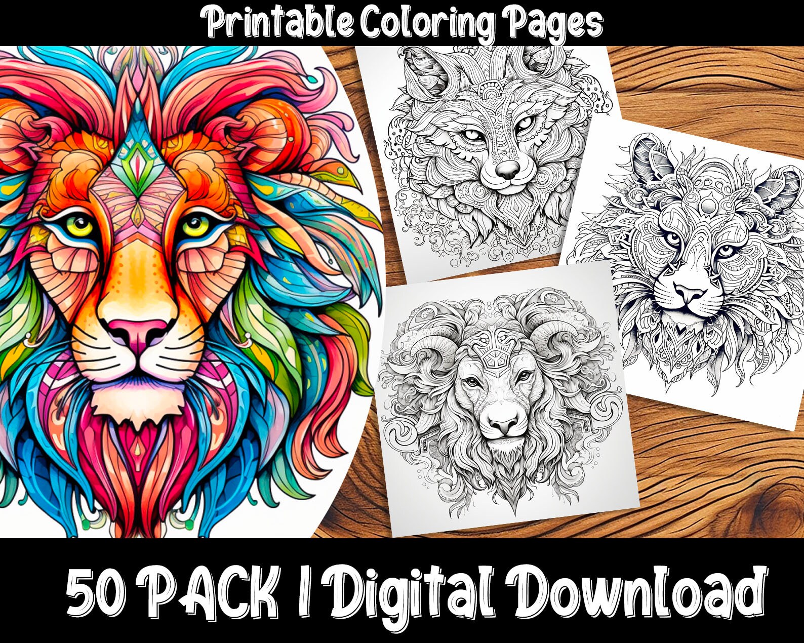 Artistic Animal Coloring Pages: Unique Stylized Creatures for ...