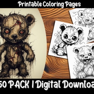 Creepy and Scary Teddy Bear Coloring Pages: Experience the Thrill with Our Unique and Easy-to-Color Designs
