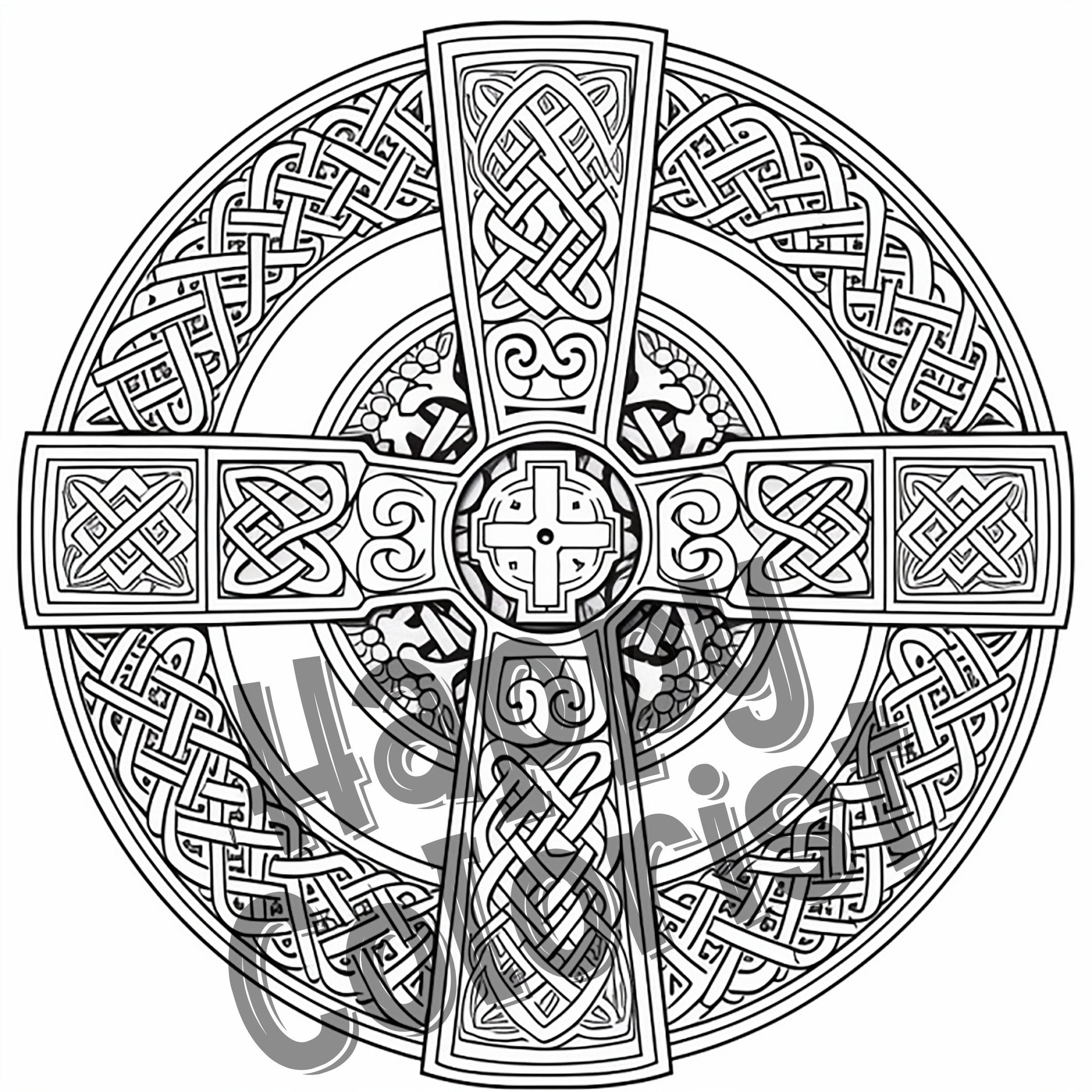 Celtic Cross Coloring Pages: Engaging and Relaxing Activity for All ...