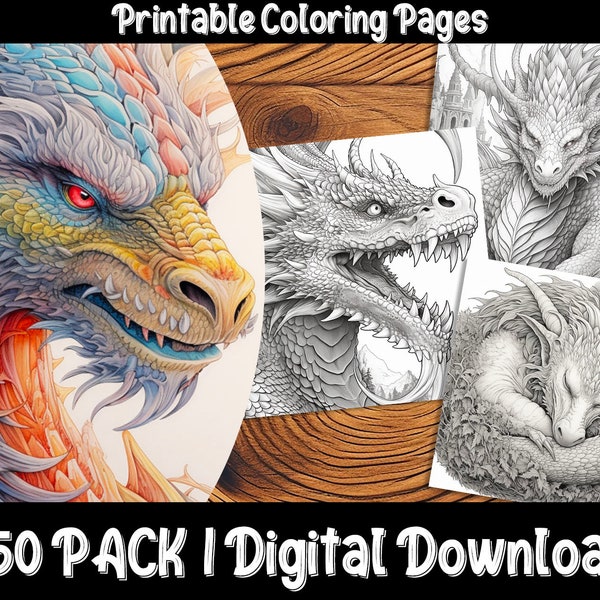 Magical Dragon Coloring Pages: Journey into a Fantasy World of Fire-Breathing Creatures and Mystical Landscapes