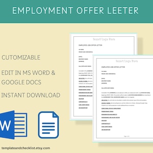 Plantilla de carta de oferta de empleo/Carta de oferta de trabajo/Carta de oferta de empleado/Carta de oferta de RR. HH./Carta de empleo/Carta de oferta profesional