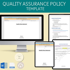 Modello di politica di garanzia della qualità/Modello MS Word/Sistema di gestione della qualità/Politica di garanzia della qualità/Politica di qualità Google Docs