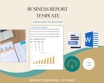 Business Report Template: Professional MS Word Design (Digital Download)