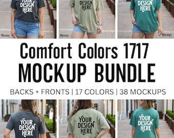 Mockup Bundle Comfort Colors C1717 Tshirts | C1717 Shirt Mock-up Bundle | 1717 Mockup Bundle | 1717 Multiple Mockup | Front and Back Mockup