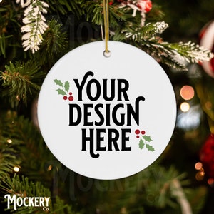 Ceramic Circle ornament mockup | Circle shaped ornament mockup | Digital file blank circle ornament | Christmas ornament mockup