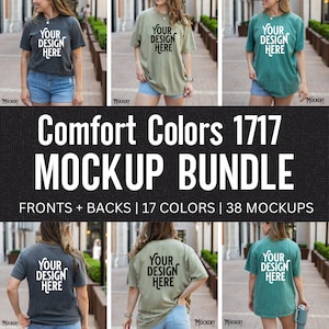 C1717 Mockup Bundle | Mockup Bundle Comfort Colors C1717 Tshirts | 1717 Shirt Mock-up Bundle | 1717 Multiple Mockup | Front and Back Mockup