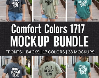 C1717 Mockup Bundle | Mockup Bundle Comfort Colors C1717 Tshirts | 1717 Shirt Mock-up Bundle | 1717 Multiple Mockup | Front and Back Mockup