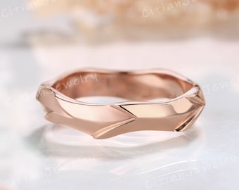 Unique Branch Design Mens Wedding Band Rose Gold Nature Inspired Ring Wedding Ring Matching Ring Promise Ring Anniversary Rings For Men
