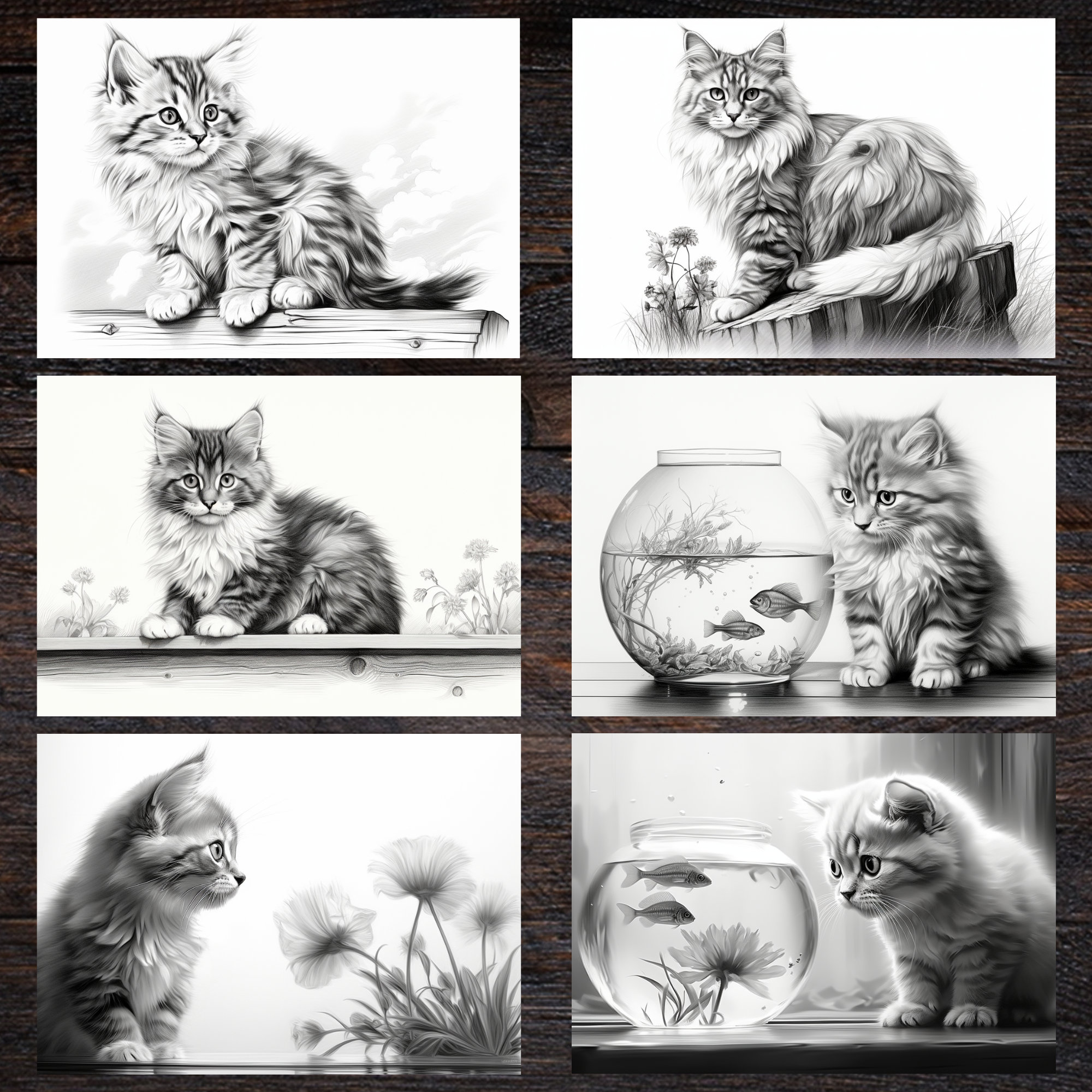 Realistic Grayscale Printable Coloring Book Pages for Adults Playful ...