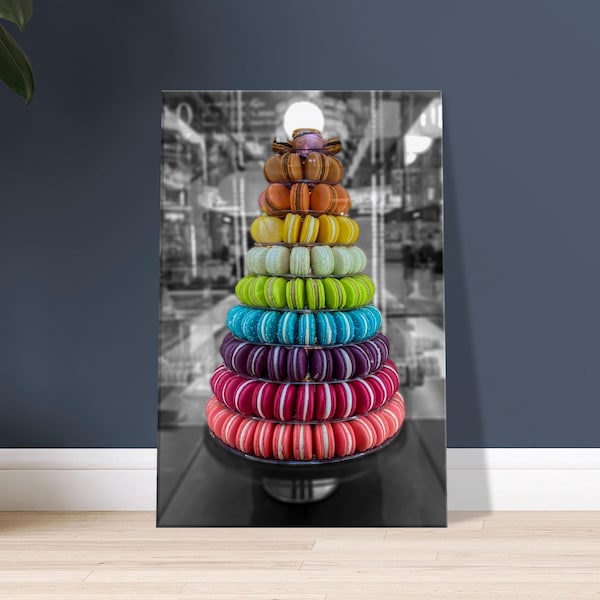 Macaron Poster | Leinwandbild bunt | Leinwandbilder groß | Poster Colorkey | Poster für die Küche | Food Fotografie