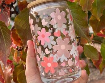 Heart and flowers cup