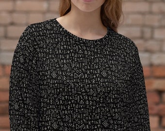 Scandinavian Hoodie with Runic Patterns, Inspired by Norse Gothic Art, Meaning and Symbolism of Ancient Warriors and Vikings