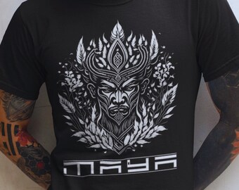 Immerse yourself in the Ancient Wisdom of the Mayan Culture with an artistic warrior design in fine lines