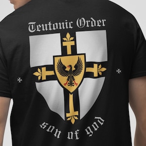 Teutonic Order Shirt, Medieval Heraldry T-Shirt, Crusader Knight Back Print Tee, German Knight Cross Shirt, Gift for Him