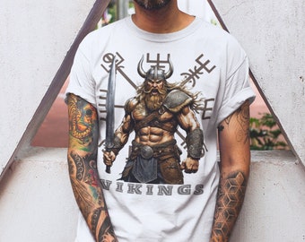 Explore the NORSE force with our VIKING t-shirt. Impressive design, softness and comfort assured. Norse runes, Viking warrior