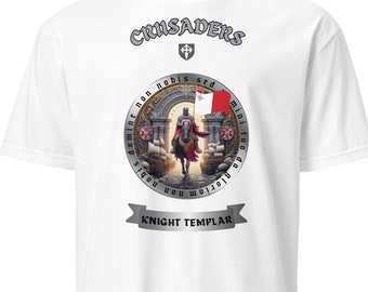 Knights Templar T-shirt | Unique design evoking their legacy of bravery, honor and faith in the Medieval Crusades for the Holy Land