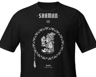 Mystical Mesoamerican Shaman shirt with Pre-Hispanic Symbols of Ancient Magic