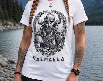 Valhalla Viking Shirt Norse Warrior Shirt, Viking Helmet Tee, Norse Mythology Shirt, Nordic Warrior Tee, Viking Graphic Shirt, Gift for Him