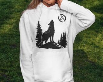 Viking Nordic sweatshirt with Fenrir design, Norse mythology, a symbol of strength and cultural heritage