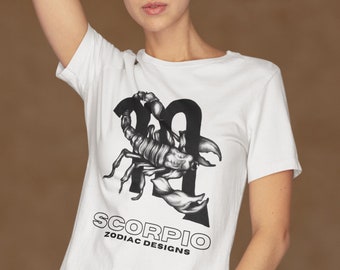 Scorpio sign t-shirt with symbolism, Magnificent design of the scorpion sign, unisex t-shirt, Softstyle style