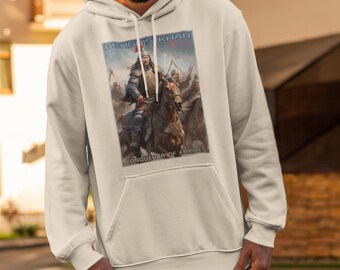 Genghis Khan Premium Hoodie, Mongol Empire, Embrace the Spirit of Legendary Conquests, Genghis Khan Gift