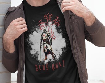 Ancestral mystique on a Templar Knights T-shirt! Crusaders print, Deus Vult.