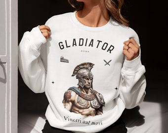 Roman gladiator sweatshirt, Immerse yourself in Medieval History with this Legendary Warrior Design, Medieval Art Print