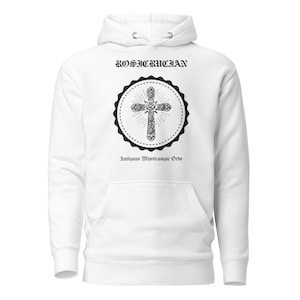 Rosicrucian Hoodie, Rose Cross Sweatshirt, Esoteric Order Hoodie, Occult Symbol Hoodie, Mystical Society Clothing, Spiritual Hoodie