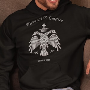 BYZANTINISCHER Kapuzenpullover mit Doppeladler des Oströmischen Reiches