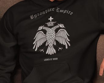 BYZANTINE Hoodie with Double-Headed Eagle of the Eastern Roman Empire