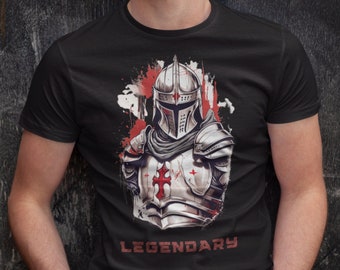 Knights Templar Tee,  epic design, history and courage in UNISEX garment, summer fashion, medieval art, legendary knights, iconic order