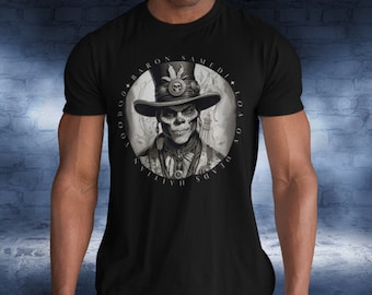 Mystical and spiritual T-shirt by BARON SAMEDI, printed with Haitian Loa Voodoo, mystique and spirituality.