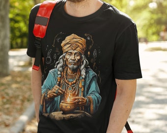 Mesoamerican Shaman Mystical T-Shirt | Spiritual Magic Design