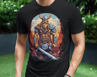 Vintage Viking Warrior Tee, Dive into Norse Mythology