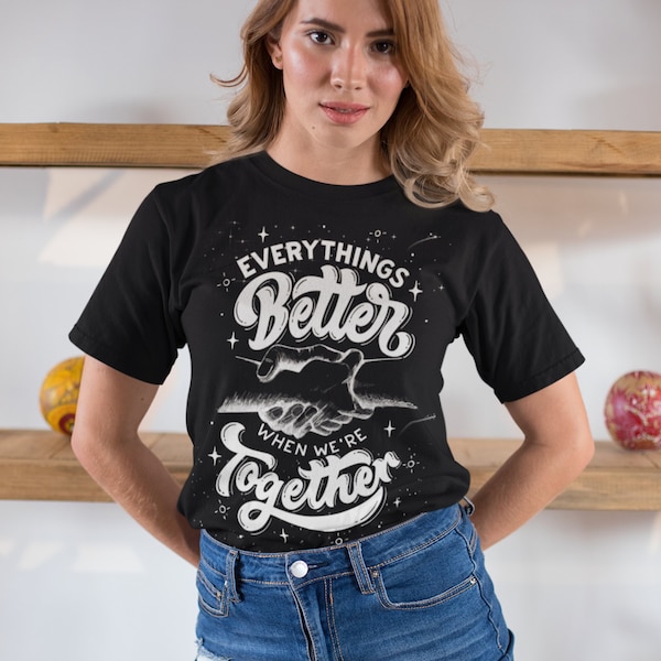 Design Unique et Original : T-shirt Exprimant la Positivité et l'Amour dans une Phrase Vintage